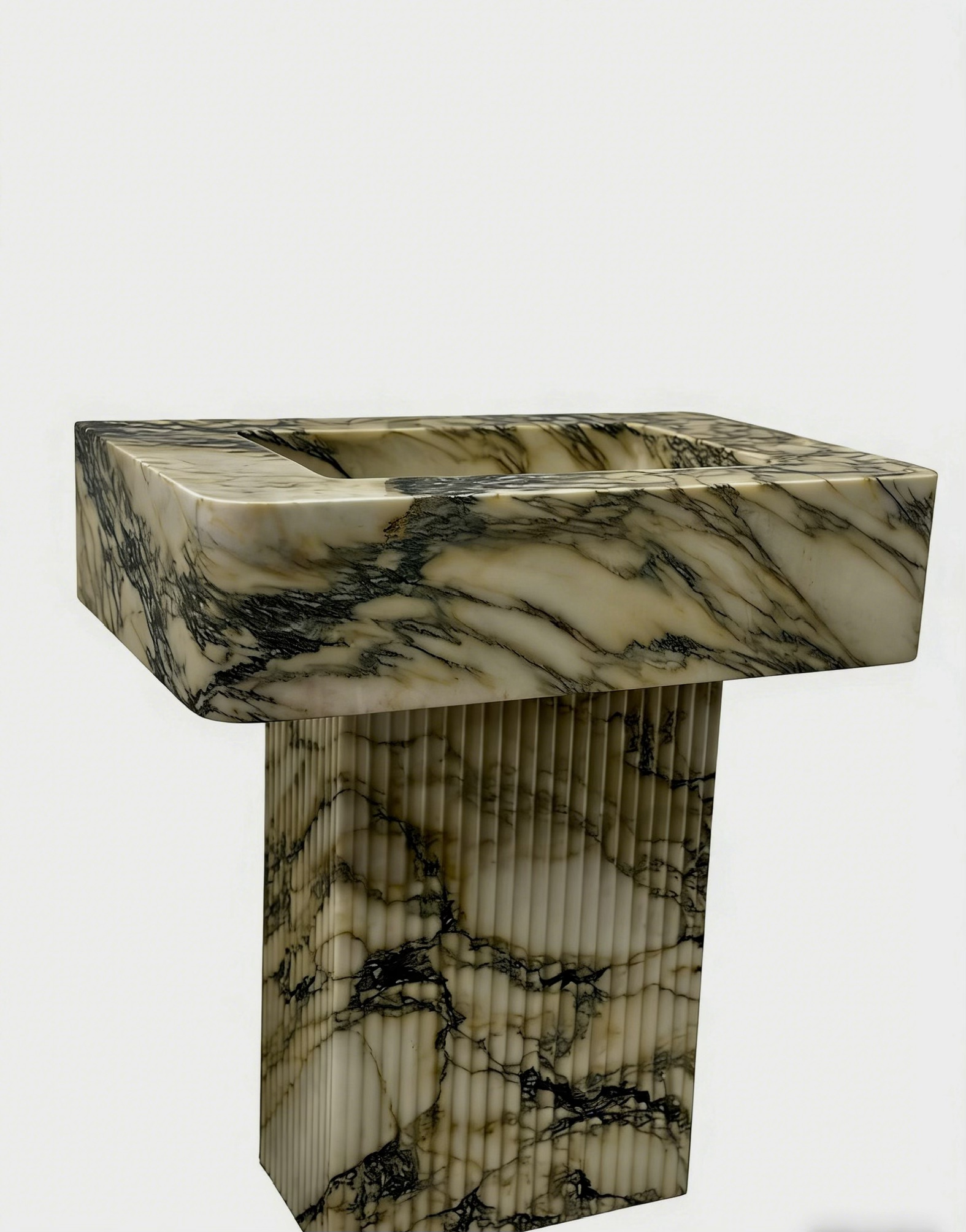 Calacatta Viola Marble Pedestal Sink