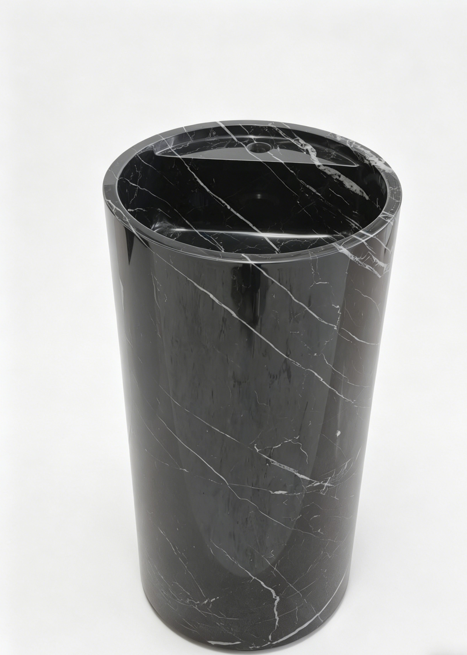 Freestanding Cylindrical Marble Pedestal Sink