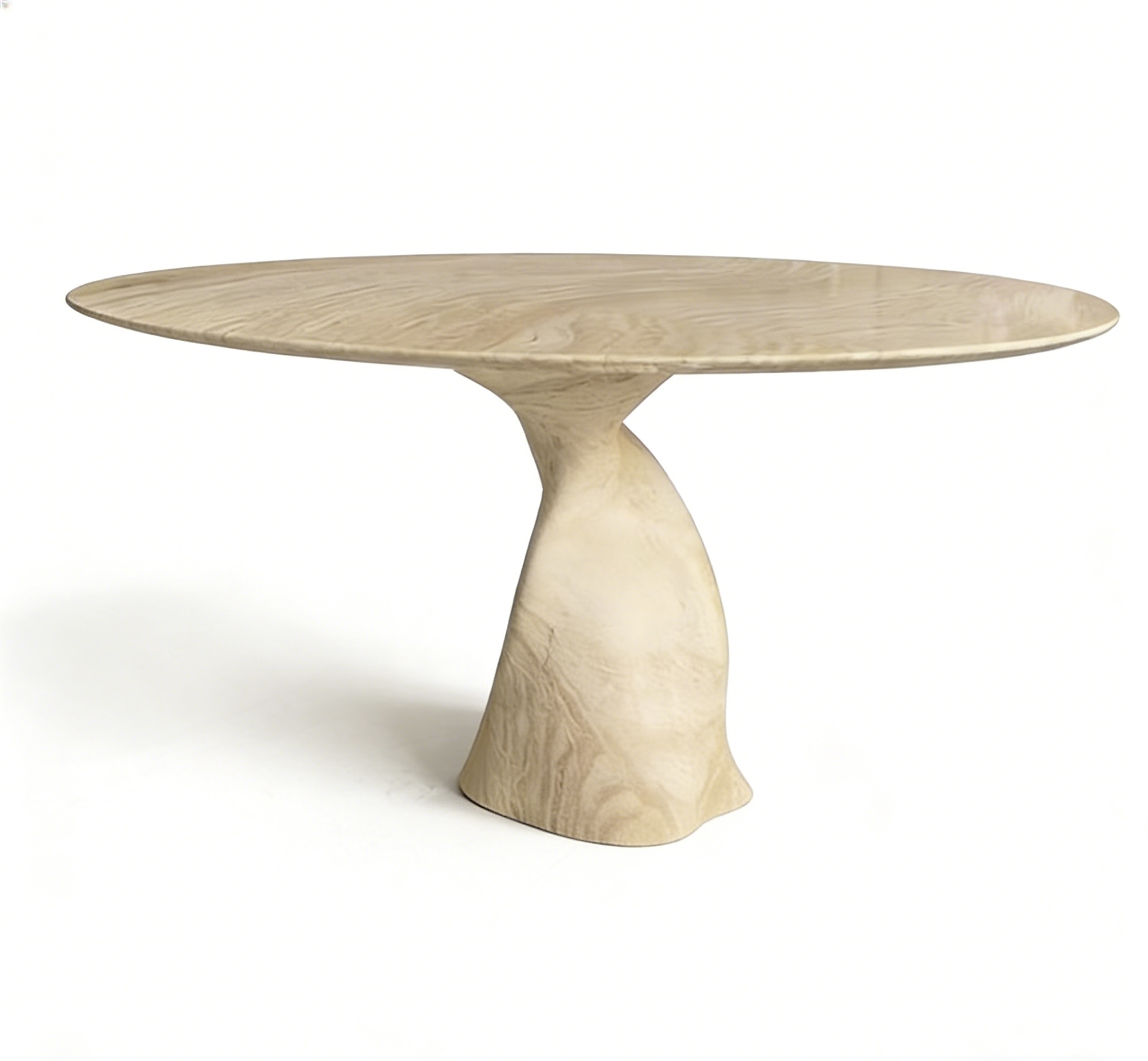 Graceful travertine dining table