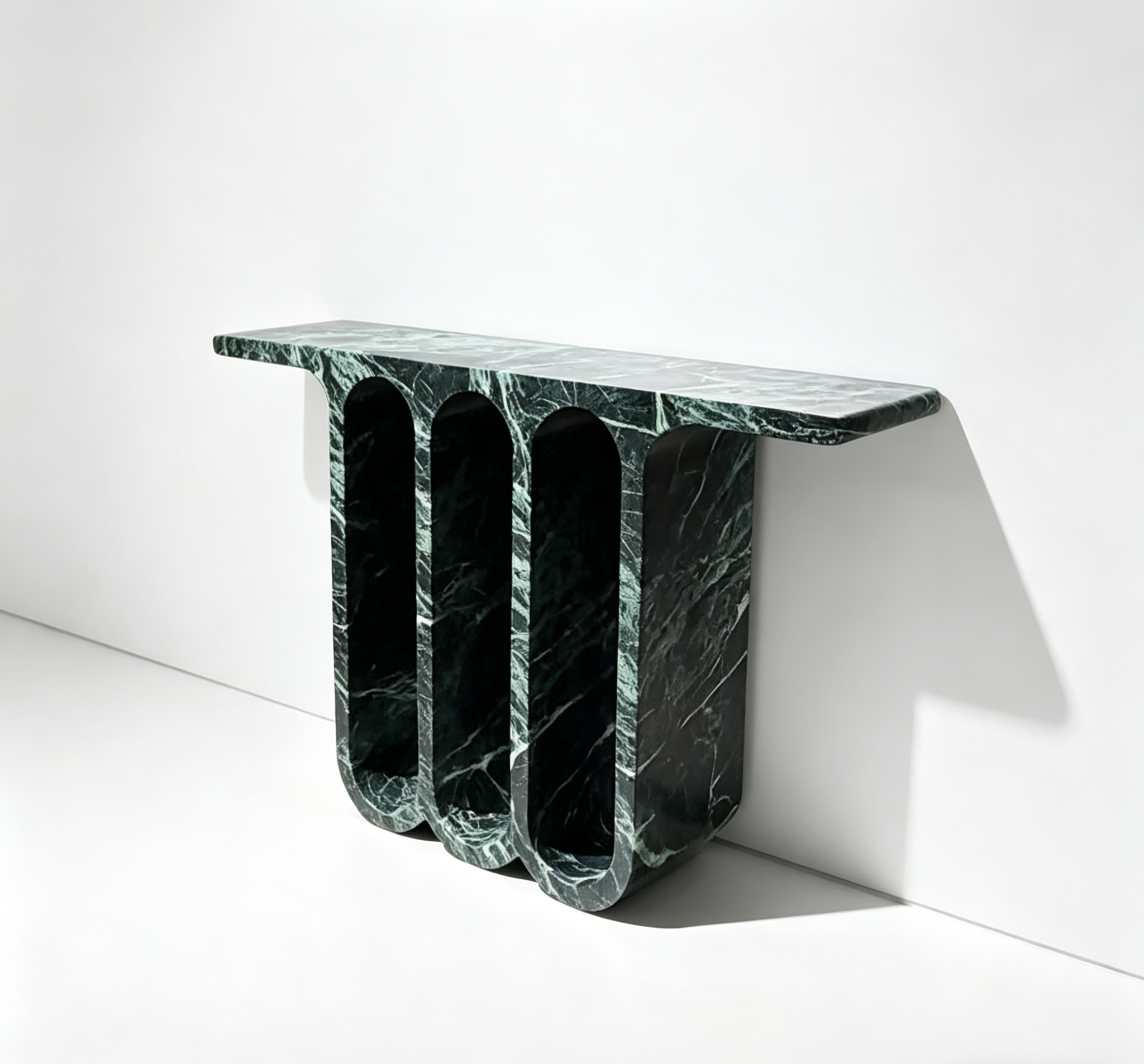 Luxury Green Marble Entrance Hall Table for Villas, Showrooms, and Designer Interiors