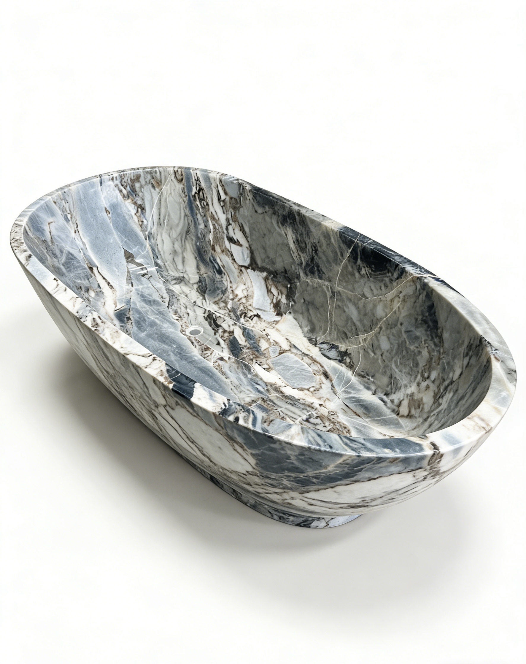 Natural marble bathtub