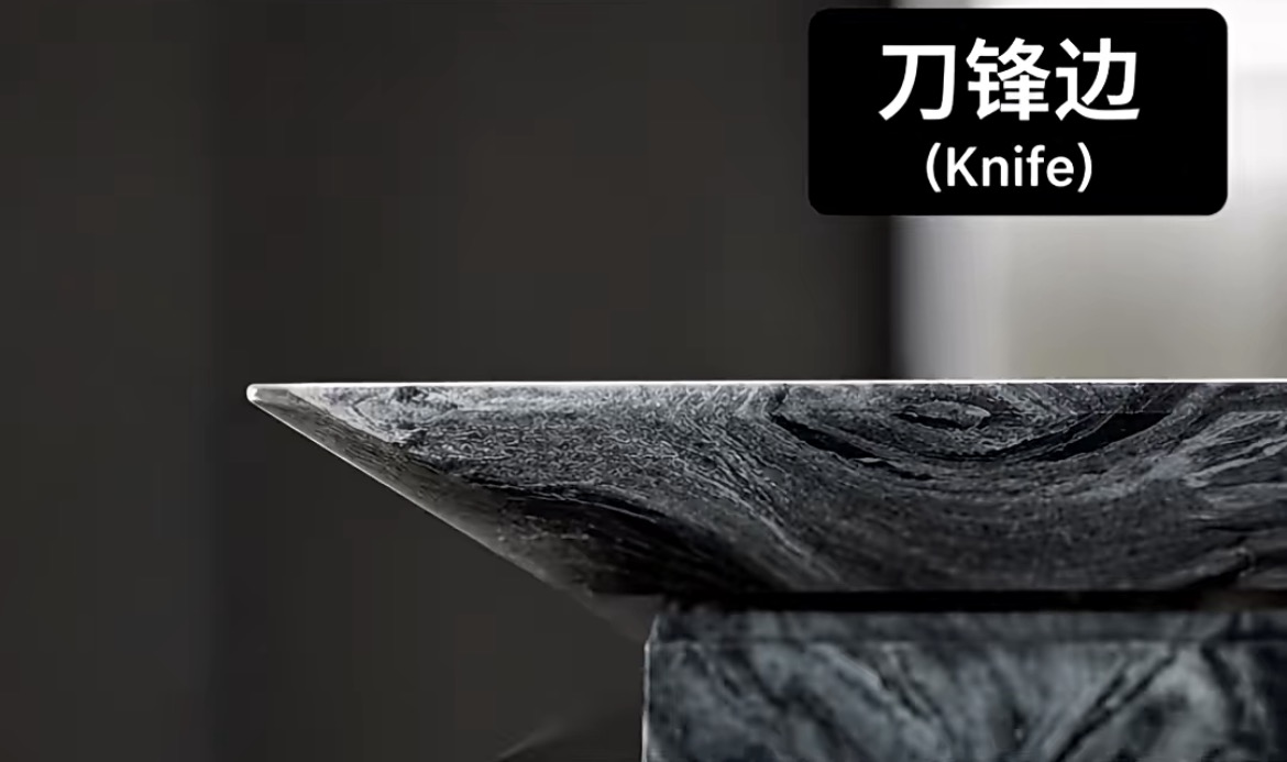 Knife edge stone dining table profile
